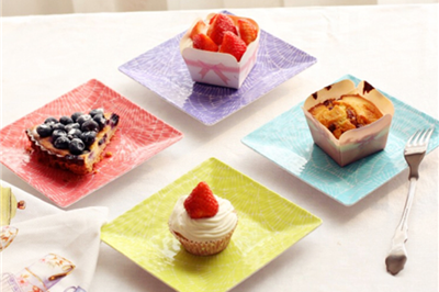 10.5 inch custom print square melamine dinner plates (3)