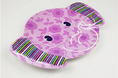 12.0 inch elephant shape custom kids pastic melamine plate (1)