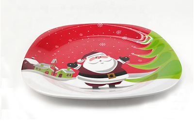 Cheap bulk plastic square melamine christmas plates (3)