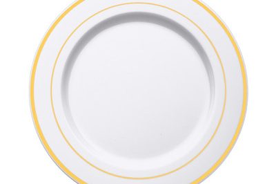 Five size gold disposable party plastic plates (2)