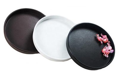Hotel restaurant plastic melamine round service tray (1)