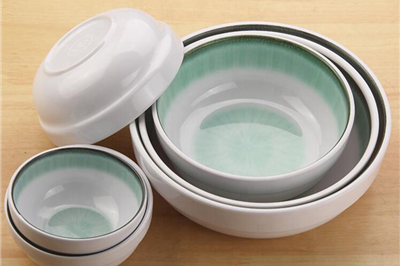 Hotel tableware blue green design melamine bowl (1)
