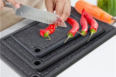 Kitchen original reversible plastic cutting board set (3)