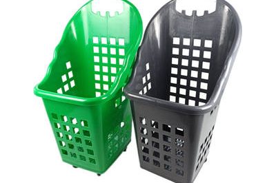 Large capacity 4 wheels rolling plastic basket (2)