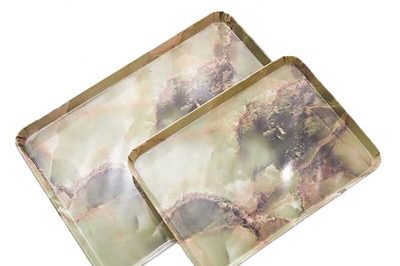 Marble design restaurant used plastic food tray (2)