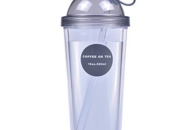 Multi color high quality plastic water bottles with straw (5)