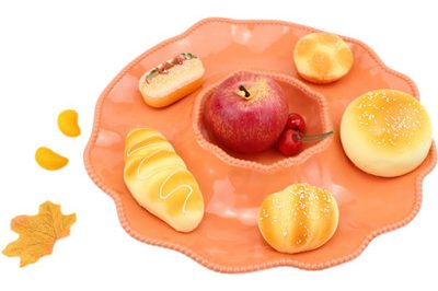 New flower shaped design 14.5 inch melamine plate (5)