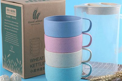 New style biodegradable wheat plastic mugs (1)