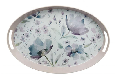 Oval melamine tray with handles (3)