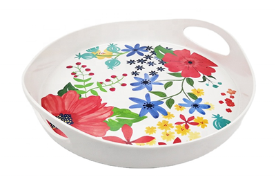 Plastic custom printoval tray with handle (5)