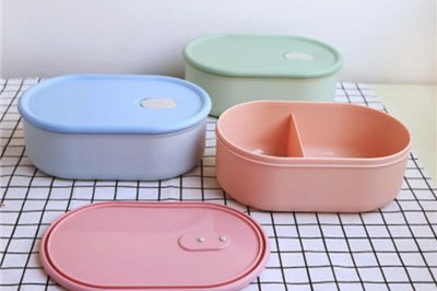 Plastic lunch box concise style with lid (2)