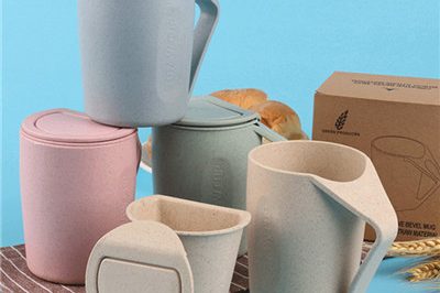 Plastic reusable eco friendly wheat straw water mugs (7)