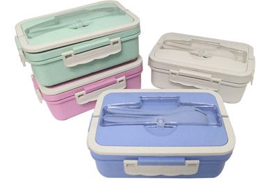 Portable bpa free biodegradable plastic lunch box (3)