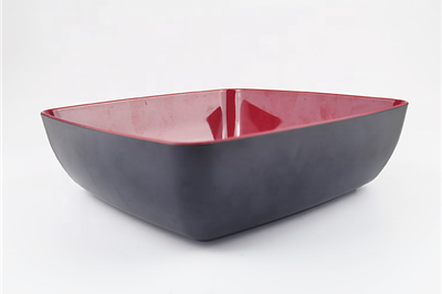 Red and black custom color plastic square bowl (3)