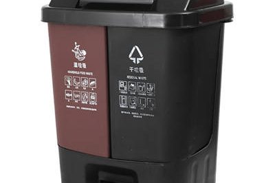 Seperate double plastic waste bin divided (5)