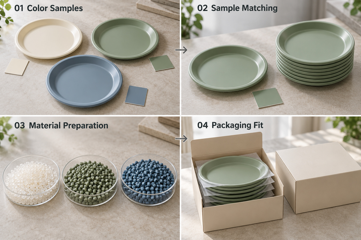 Plastic plate color approval and production preparation