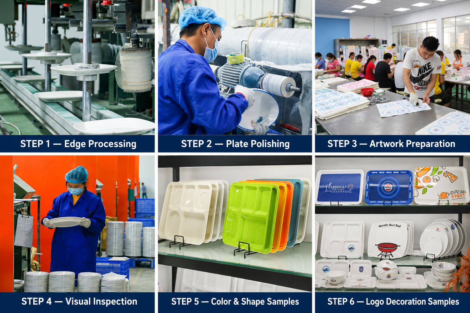 Plastic plate finishing, polishing, artwork preparation, inspection and decorated samples.