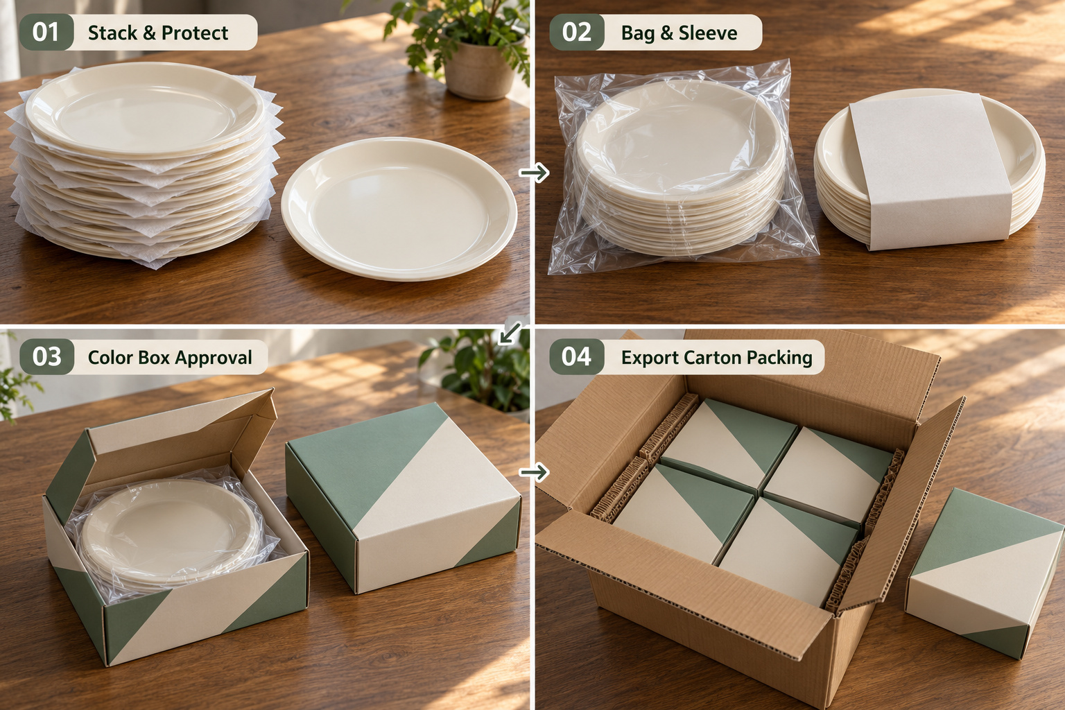 Plastic plate packaging approval and export packing steps