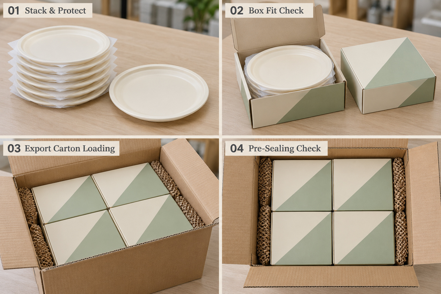 Plastic plate protective packing and export preparation